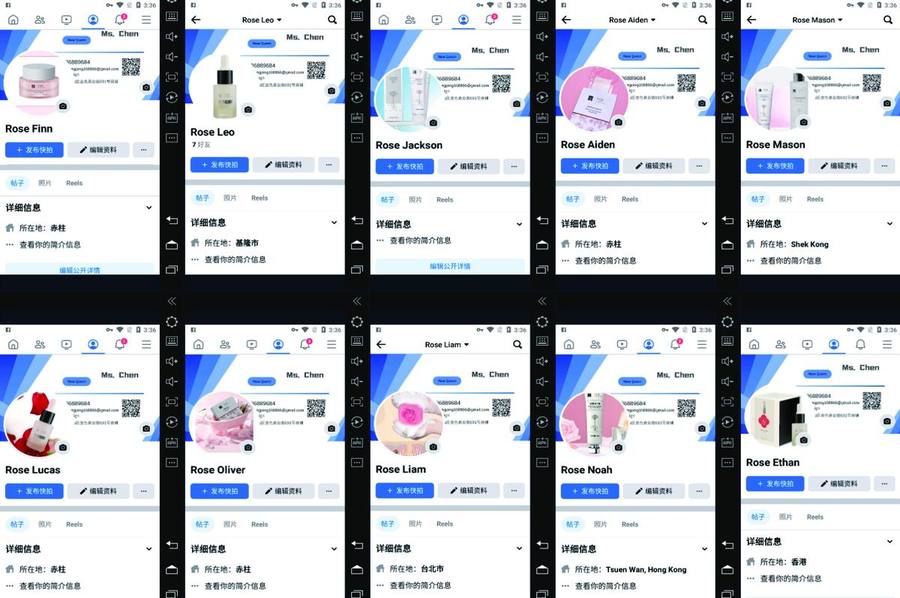 朵泊颜护肤品 Facebook 矩阵号